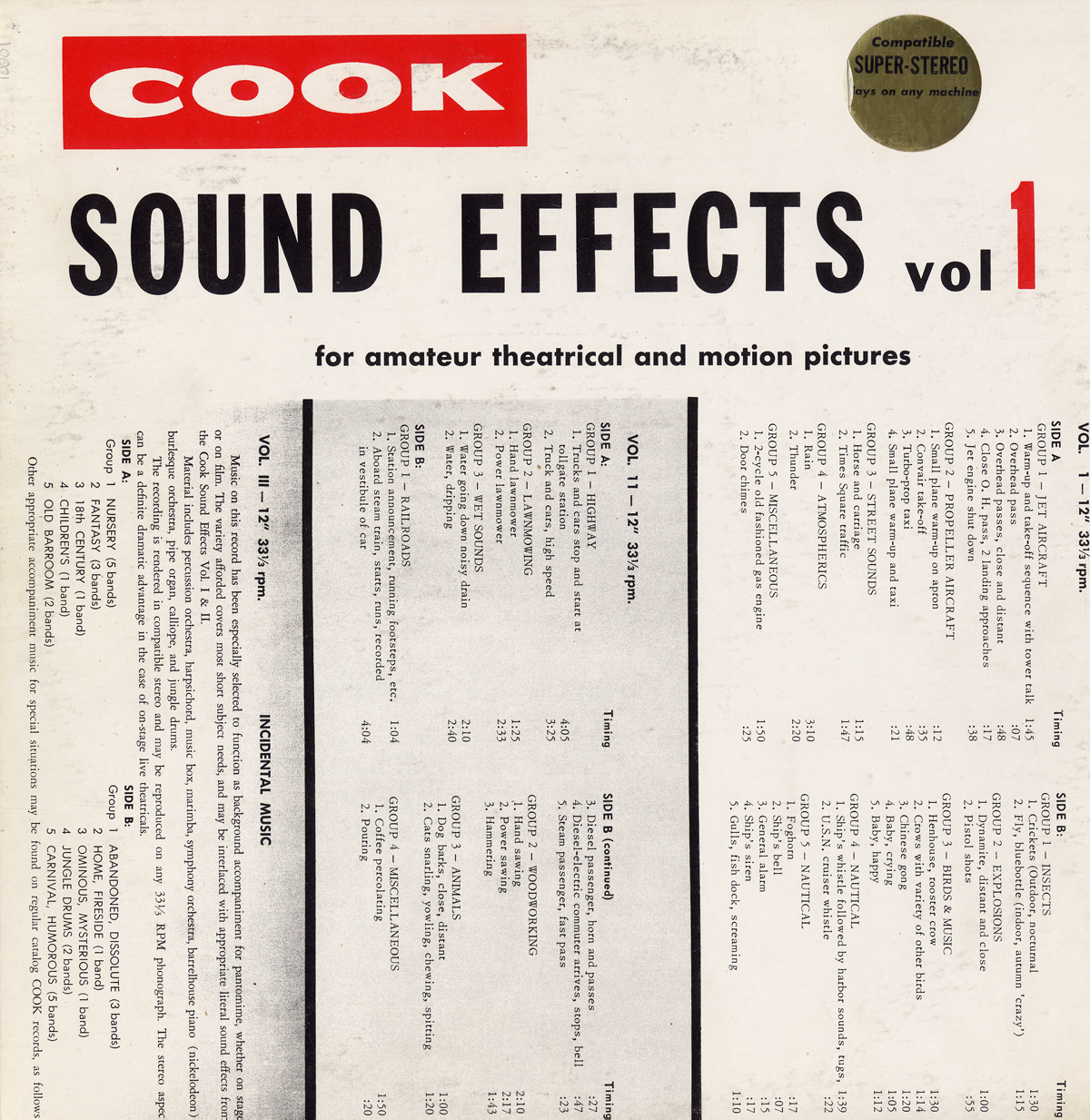 SOUND EFFECTS 1 / VARIOUS