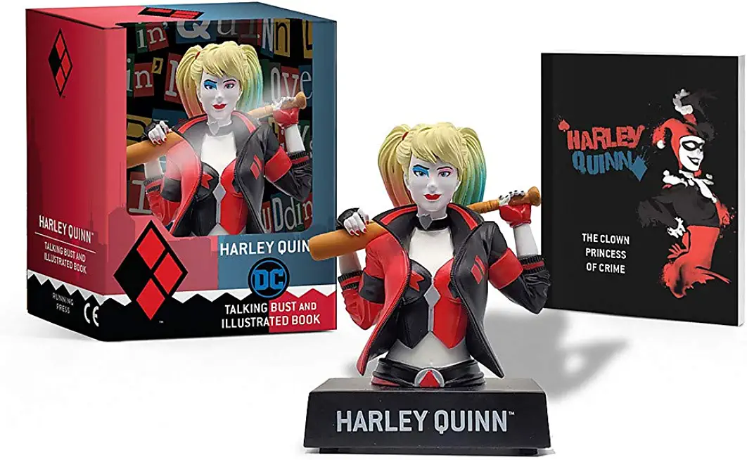 HARLEY QUINN TALKING FIGURE AND ILLUSTRATED BOOK