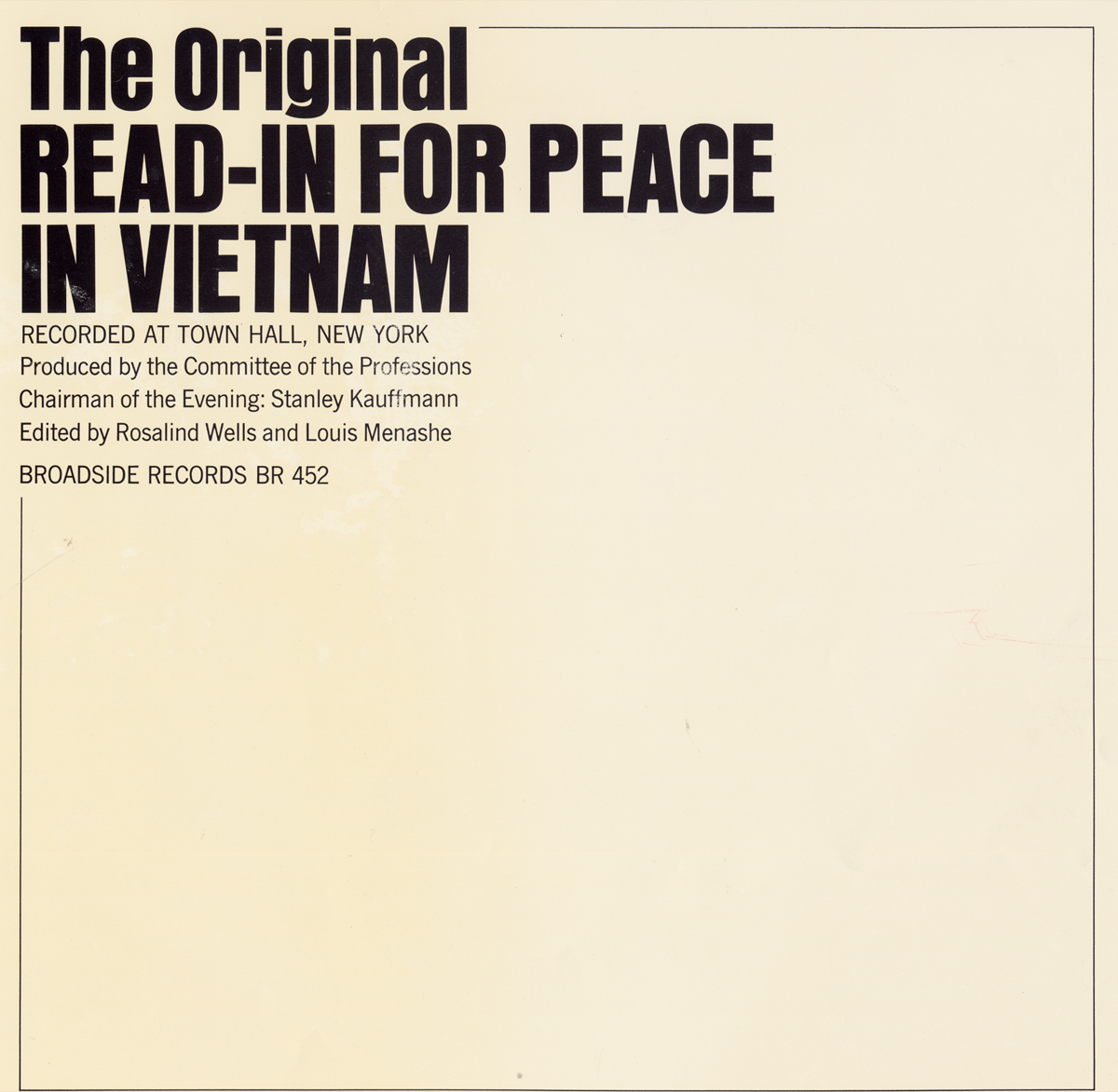 READ-IN FOR PEACE VIETNAM / VA
