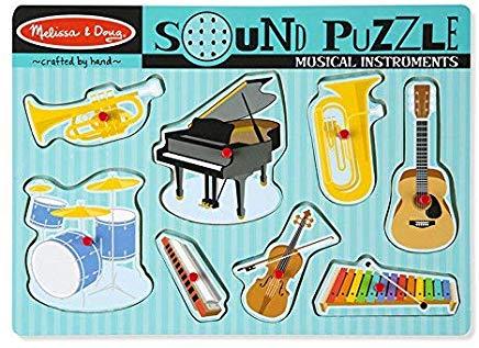 Musical Instruments Sound Puzzle: Puzzles (Wooden) - Sound Puzzles [With Battery]