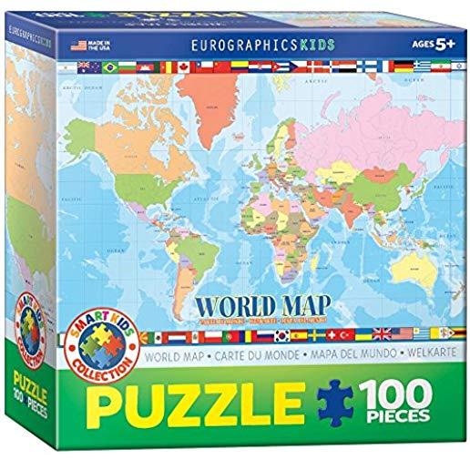 World Map Eurographics Kids 100 Pieces