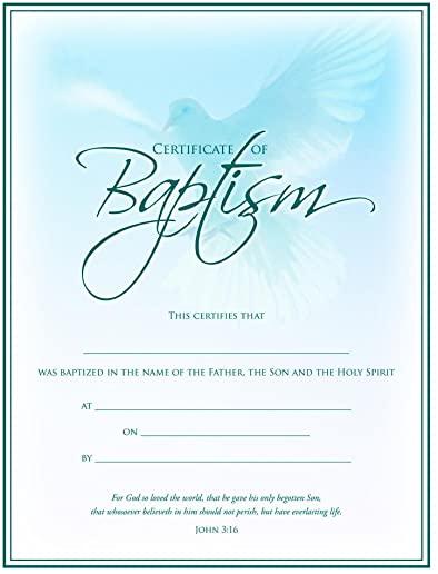 Baptism Certificate (Pk of 6) - Coated, Full Color