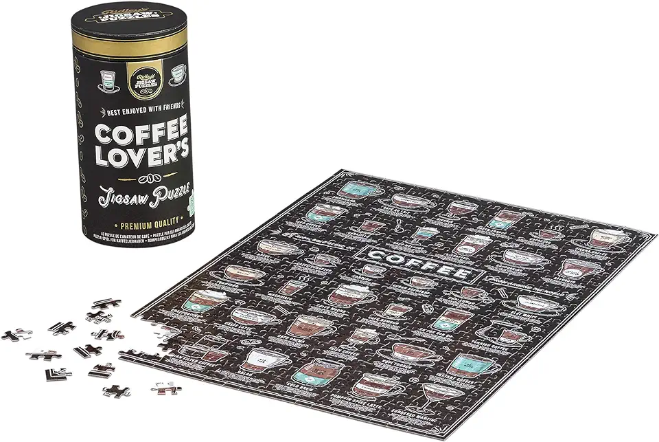 Coffee Lover's 500 Piece Jigsaw Puzzle in Canister