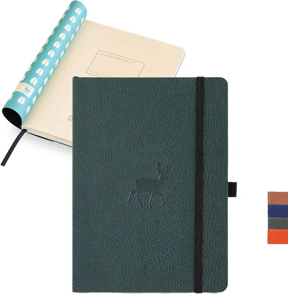 Dingbats* Wildlife Soft Cover A5+ Green Deer Notebook - Lined
