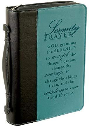 Serenity Prayer Two-Tone Bible Cover in Aqua (Medium)