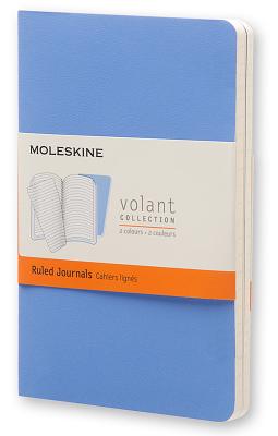 Moleskine Volant Journal (Set of 2), Pocket, Ruled, Powder Blue, Royal Blue, Soft Cover (3.5 X 5.5)