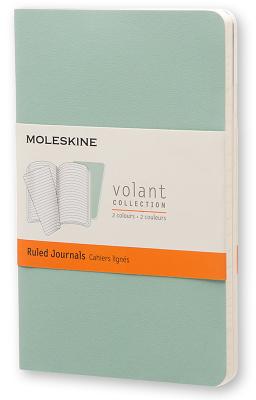 Moleskine Volant Journal (Set of 2), Pocket, Ruled, Sage Green, Seaweed Green, Soft Cover (3.5 X 5.5)