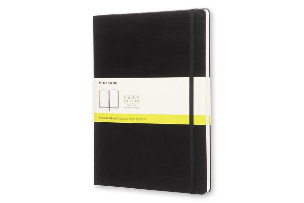 Moleskine Classic Notebook, Extra Large, Plain, Black, Hard Cover (7.5 X 10)