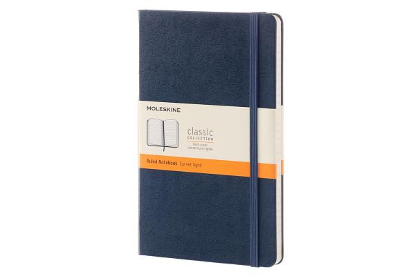 Moleskine Classic Notebook, Large, Ruled, Sapphire Blue, Hard Cover (5 X 8.25)