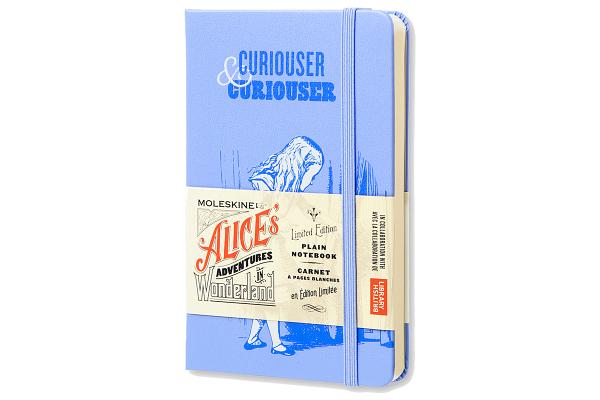 Moleskine Alice's Adventures in Wonderland Limited Edition Notebook, Pocket, Plain, Blue, Hard Cover (3.5 X 5.5)