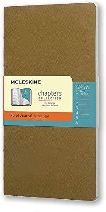 Moleskine Chapters Journal, Slim Medium, Ruled, Tawny Olive, Soft Cover (3.75 X 7)