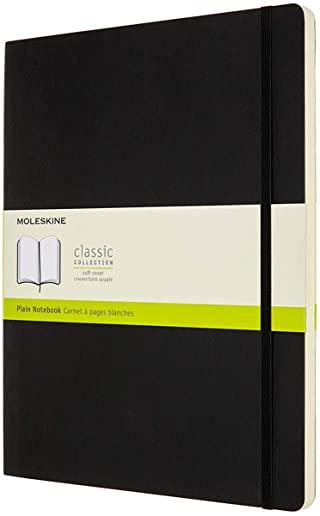 Moleskine Plain Notebook, XXL, Plain, Black, Soft Cover (8.5 X 11)