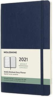 Moleskine 2021 Weekly Planner, 12m, Large, Sapphire Blue, Soft Cover (5 X 8.25)