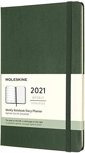 Moleskine 2021 Weekly Planner, 12m, Large, Myrtle Green, Hard Cover (5 X 8.25)