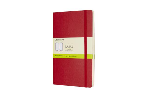 Moleskine Classic Notebook, Large, Plain, Scarlet Red, Soft Cover (5 X 8.250)