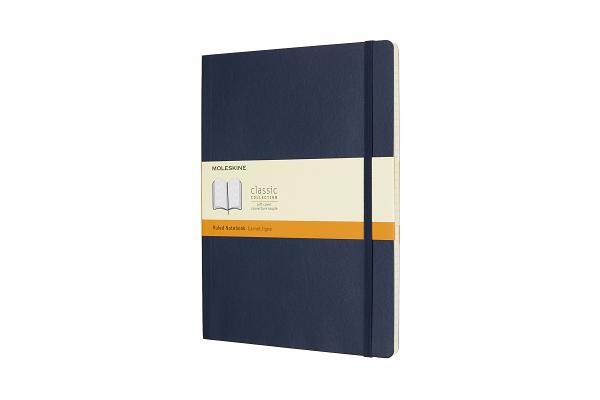 Moleskine Classic Notebook, Extra Large, Ruled, Sapphire Blue, Soft Cover (7.5 X 10)