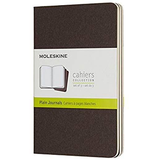 Moleskine Cahier Journal, Pocket, Plain, Coffee Brown (3.5 X 5.5)