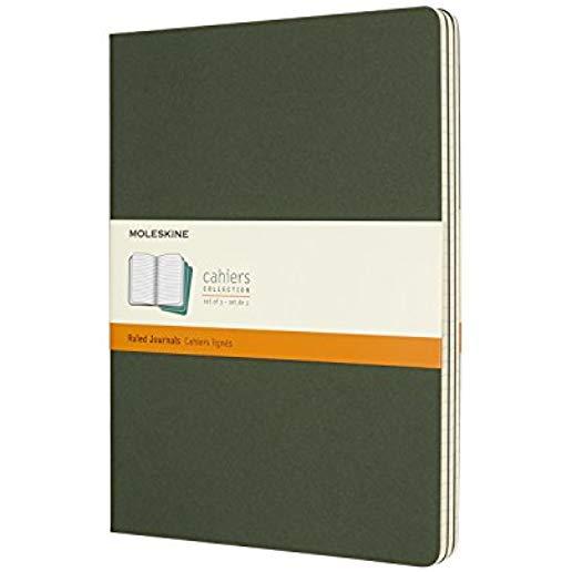 Moleskine Cahier Journal, Extra Large, Ruled, Myrtle Green (7.5 X 10)
