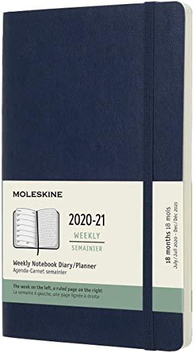 Moleskine 2020-21 Weekly Planner, 18m, Large, Sapphire Blue, Soft Cover (5 X 8.25)
