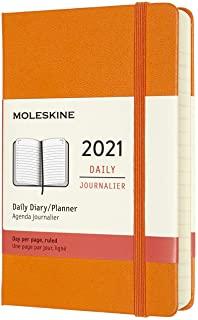 Moleskine 2021 Daily Planner, 12m, Pocket, Cadmium Orange, Hard Cover (3.5 X 5.5)