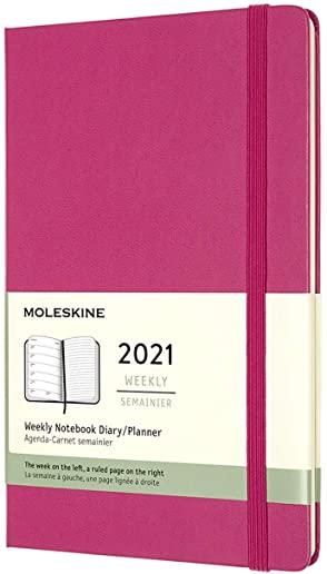 Moleskine 2021 Weekly Planner, 12m, Large, Bougainvillea Pink, Hard Cover (5 X 8.25)