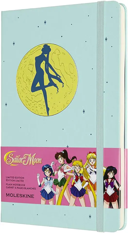 Moleskine Limited Edition Sailor Moon Notebook, Large, Plain, Transformation, Hard Cover (5 X 8.25)
