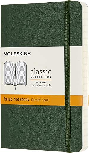 Moleskine Notebook, Pocket, Ruled, Myrtle Green, Soft Cover (3.5 X 5.5)