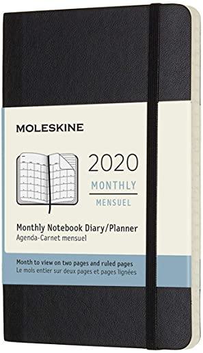 Moleskine 2020 Monthly Planner, 12m, Pocket, Black, Soft Cover (3.5 X 5.5)