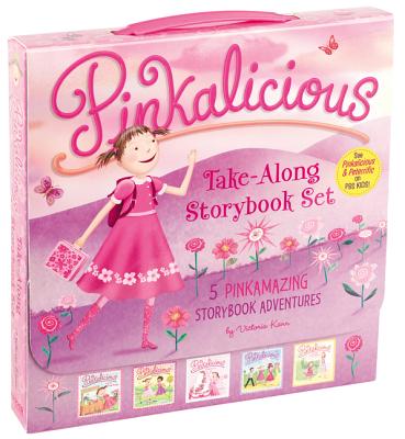 The Pinkalicious Take-Along Storybook Set: Tickled Pink, Pinkalicious and the Pink Drink, Flower Girl, Crazy Hair Day, Pinkalicious and the New Teache