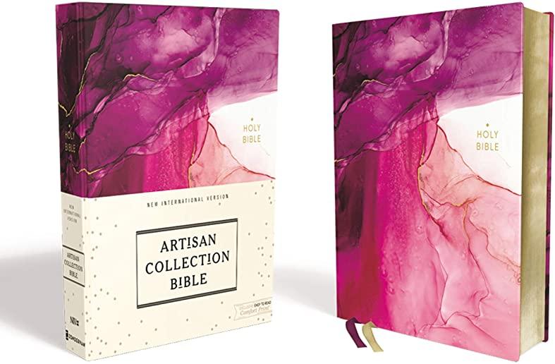 Niv, Artisan Collection Bible, Cloth Over Board, Pink, Art Gilded Edges, Red Letter Edition, Comfort Print