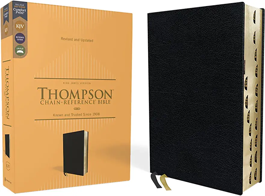 Kjv, Thompson Chain-Reference Bible, European Bonded Leather, Black, Red Letter, Thumb Indexed, Comfort Print
