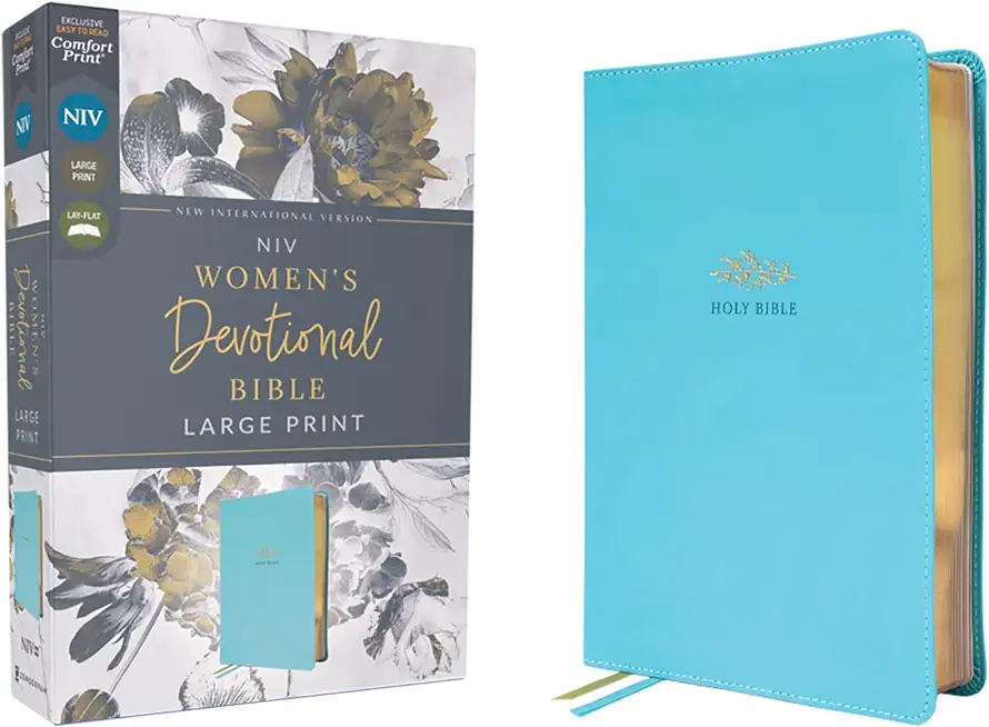 Niv, Women's Devotional Bible (by Women, for Women), Large Print, Leathersoft, Teal, Comfort Print