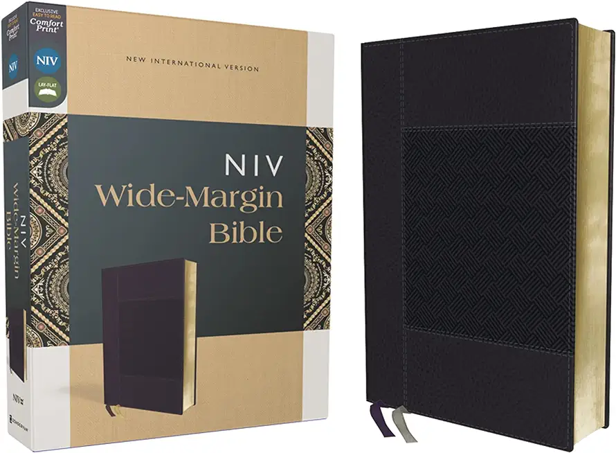 Niv, Wide Margin Bible, Leathersoft, Navy, Red Letter, Comfort Print