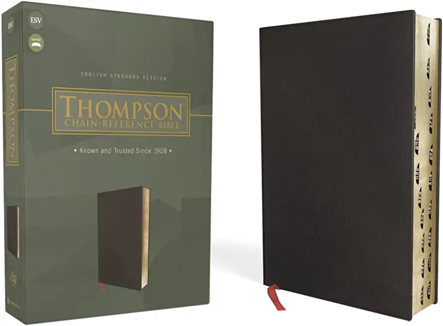 Esv, Thompson Chain-Reference Bible, Bonded Leather, Black, Red Letter, Thumb Indexed
