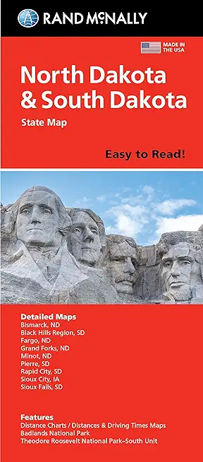 Rand McNally Easy to Read Folded Map: North Dakota, South Dakota State Map