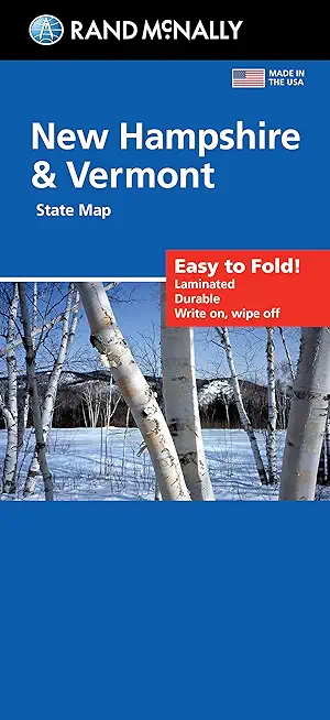 Rand McNally Easy to Fold: New Hampshire & Vermont Laminated Map