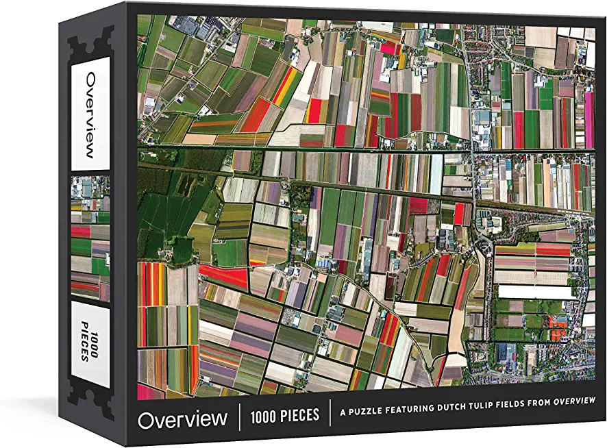 Overview Puzzle: A 1000-Piece Jigsaw Featuring Dutch Tulip Fields from Overview: Jigsaw Puzzles for Adults