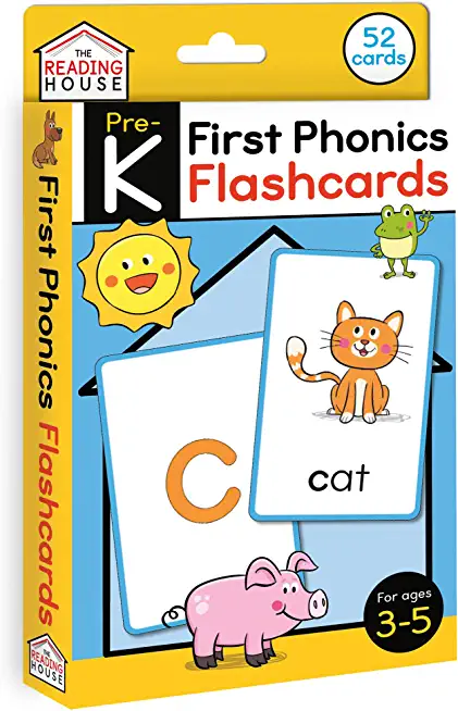First Phonics Flashcards: Letter Flash Cards for Preschool and Pre-K, Ages 3-5, Phonics Game for Kids, ABC Learning, Learn to Read, Consonant an