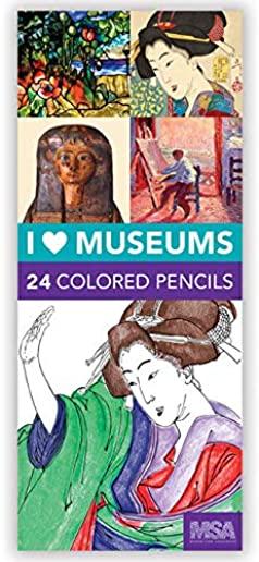 I Heart Museums Colored Pencil Set and Pencil Sharpener