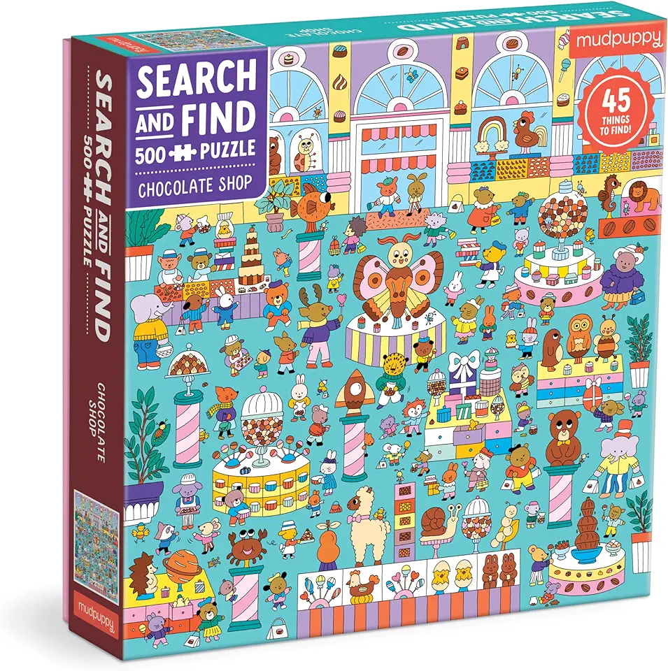 Chocolate Shop 500 Piece Search and Find Family Puzzle