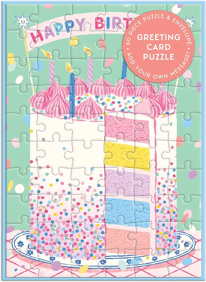 Confetti Birthday Cake Greeting Card Puzzle