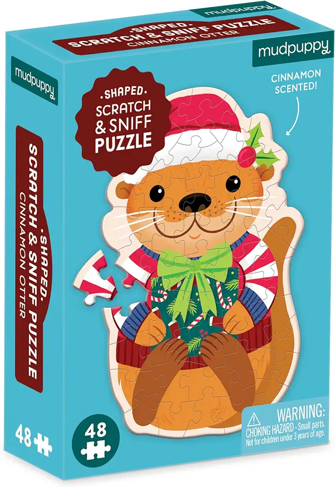 Cinnamon Otter 48 Piece Scratch and Sniff Shaped Mini Pzl