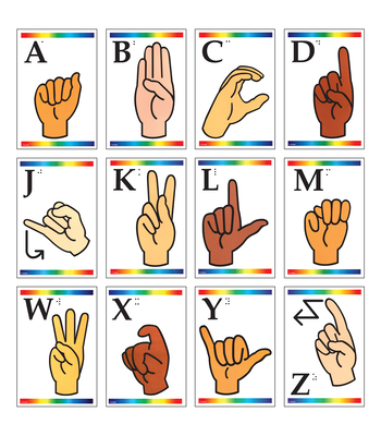 Sign Language Learning Cards with Braille
