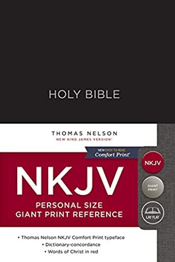 NKJV, Reference Bible, Personal Size Giant Print, Hardcover, Black, Red Letter Edition, Comfort Print