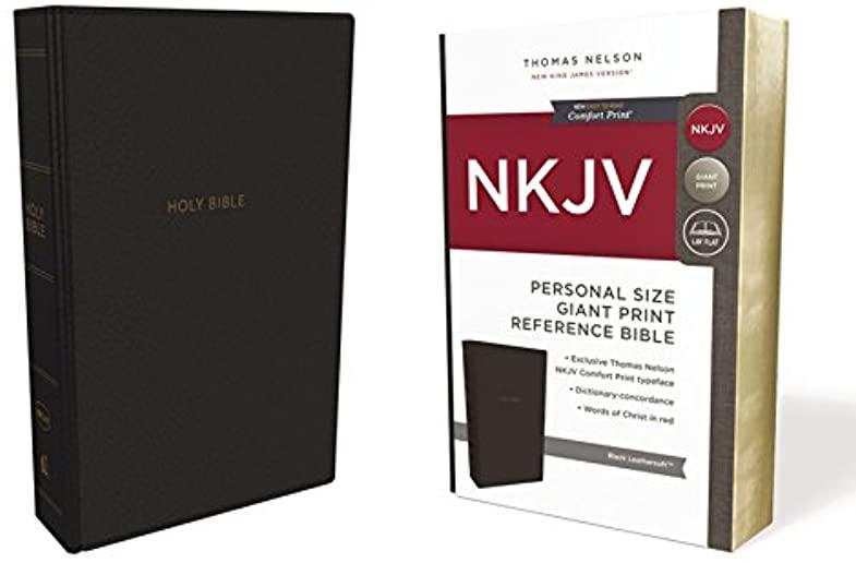 NKJV, Reference Bible, Personal Size Giant Print, Imitation Leather, Black, Red Letter Edition, Comfort Print
