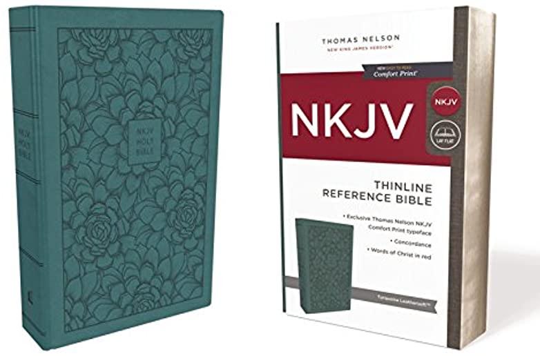 NKJV, Thinline Reference Bible, Imitation Leather, Turquoise, Red Letter Edition, Comfort Print