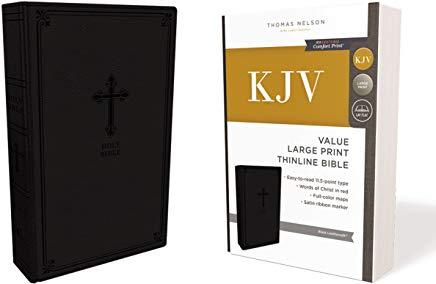 Kjv, Value Thinline Bible, Large Print, Leathersoft, Black, Red Letter Edition, Comfort Print