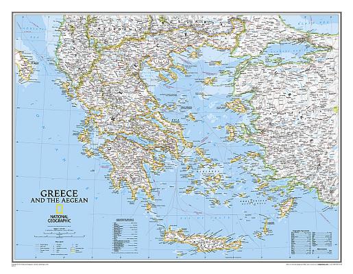 National Geographic: Greece Classic Wall Map - Laminated (30.25 X 23.5 Inches)