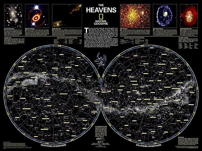 National Geographic: The Heavens Wall Map - Laminated (30.5 X 22.75 Inches)