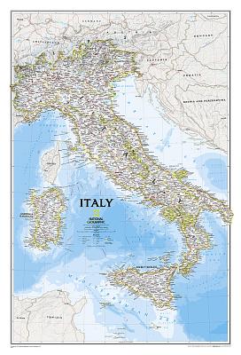 National Geographic: Italy Classic Wall Map - Laminated (23.25 X 34.25 Inches)